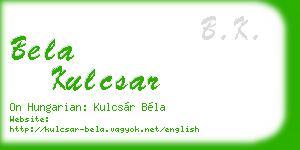bela kulcsar business card